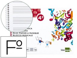 Bloc música Liderpapel pentagrama 4mm. 4º 20 hojas 100g/m²